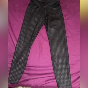 Black Textured Leggings